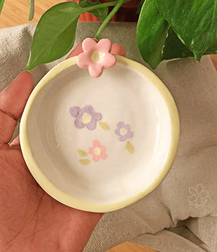 صحن اكسسوارات رقيق - أصفر اللون اللون