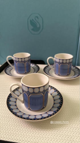 اكواب إسبريسو سواروفسكي ازرق العدد ٦ ماستر كواليتي