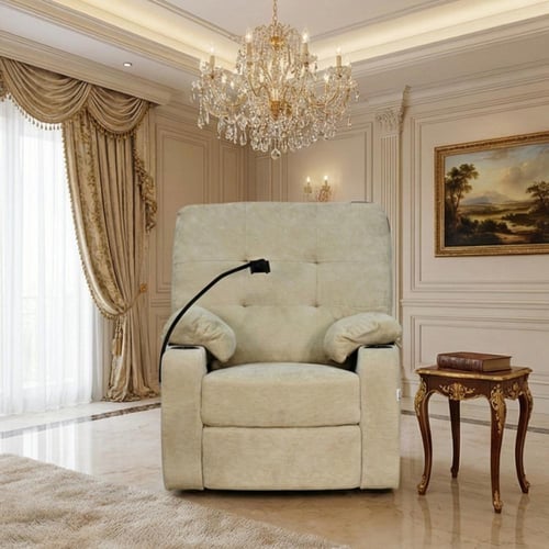 كرسي استرخاء فخم هزاز دوار مع حامل جوال بيج