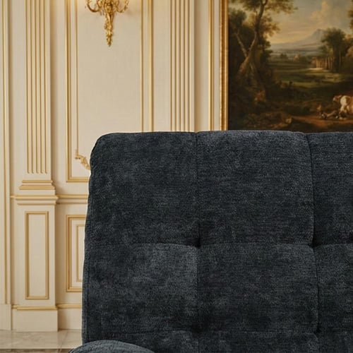 كرسي استرخاء فخم هزاز دوار بحامل جوال أسود