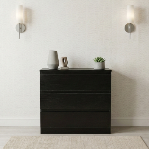 خزانة خشب بـ 3 أدراج تصميم عصري أسود