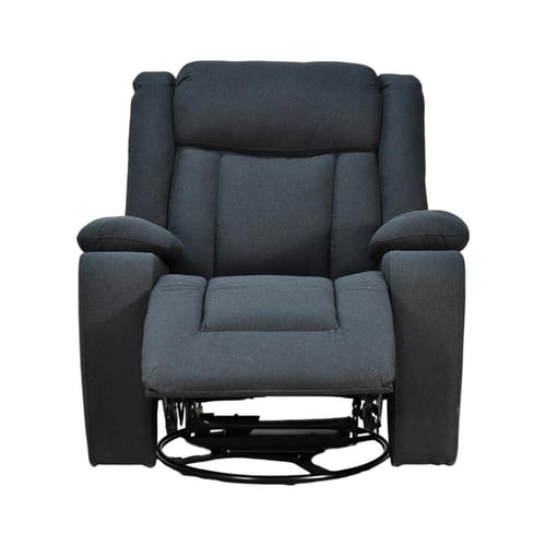 كرسي استرخاء هزاز دوار قماشي مودرن رمادي غامق