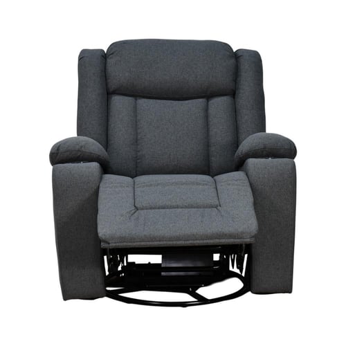 كرسي استرخاء هزاز دوار قماشي مودرن رمادي