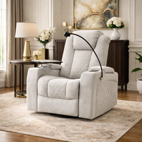 كرسي استرخاء هزار دوار بحامل جوال مع رف طاولة