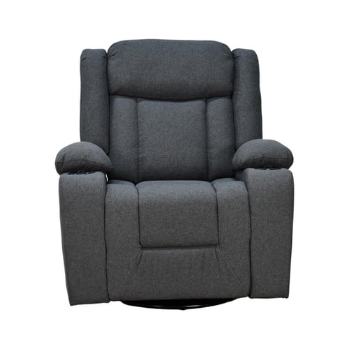 كرسي استرخاء هزاز دوار قماشي مودرن رمادي