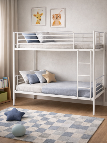 هيكل سرير دورين معدني أبيض 90×190 سم