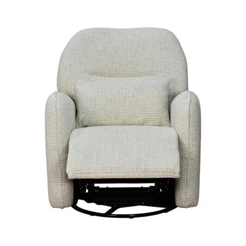 كرسي استرخاء فخم هزاز دوار قماشي مودرن أوف وايت