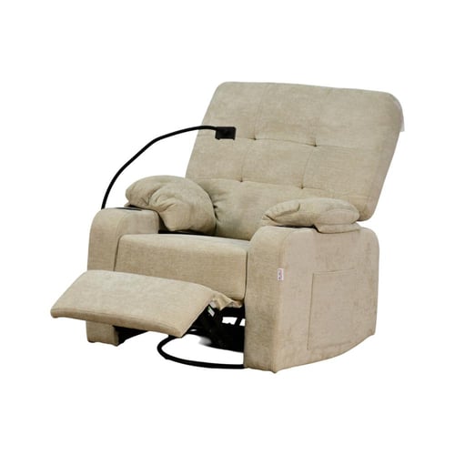 كرسي استرخاء فخم هزاز دوار مع حامل جوال بيج