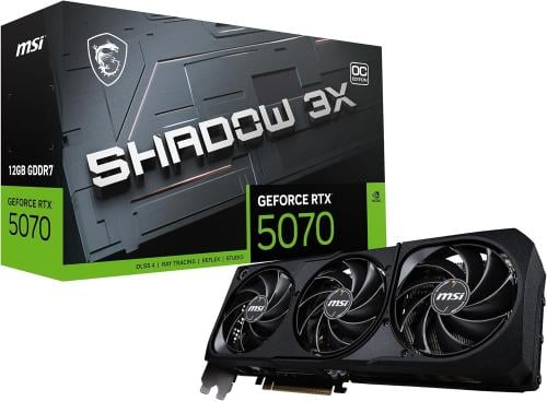 MSI Gaming RTX 5070 12G Shadow 3X OC Graphics Card (12GB GDDR7, 192-bit, Extreme Performance