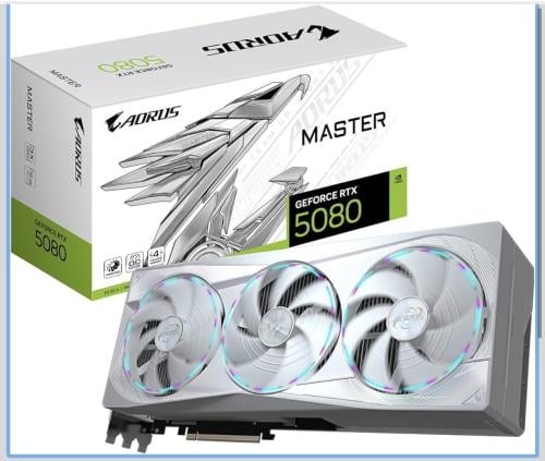 كرت شاشة GIGABYTE AORUS GeForce RTX 5080 Master IC...