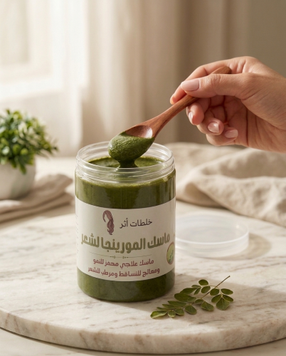 ماسك المورينجا لتكثيف وتنعيم الشعر