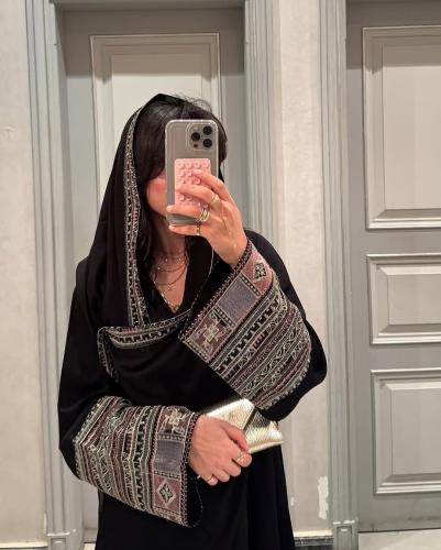 Wine-colored abaya