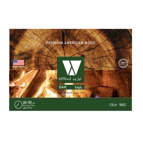 حطب شجرة البلوط الأمريكي | 5 كجم- 20 سم