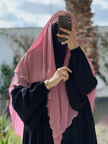حجاب مزدوج الطبقات – شال شيفون فوري للمسلمات