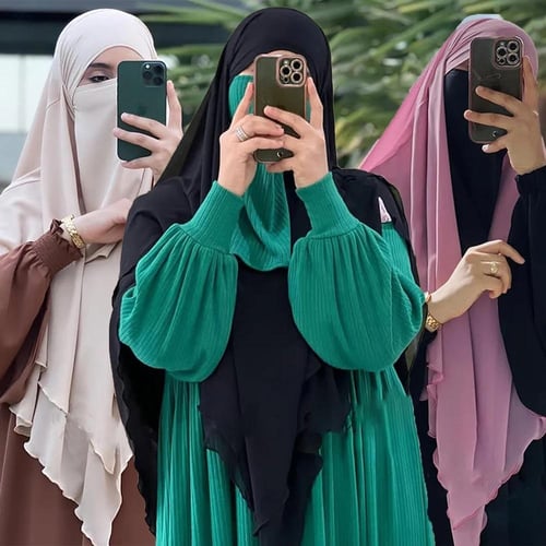 حجاب مزدوج الطبقات – شال شيفون فوري للمسلمات