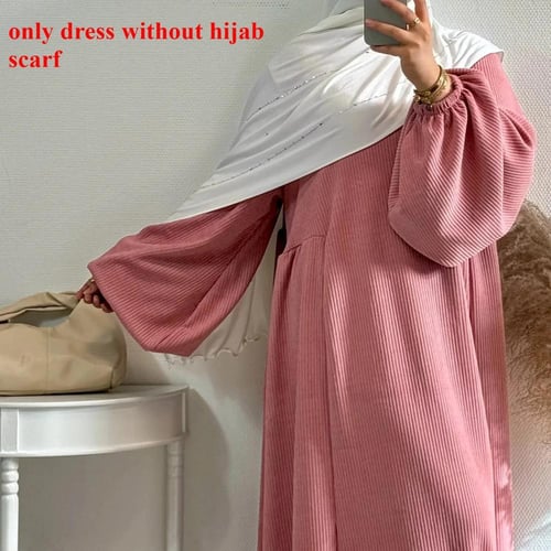 فستان وعباية شتوية فاخرة – تصميم تركي محتشم وأنيق