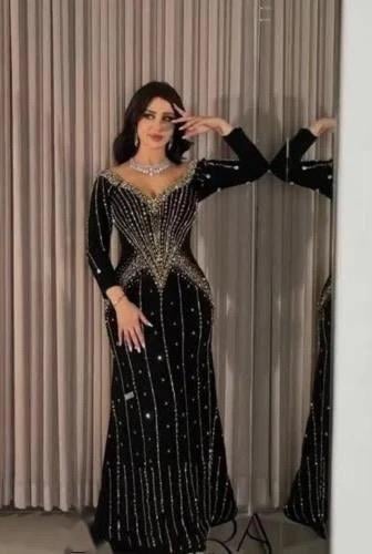 فستان سهرة نجوم الليل بقصة حورية البحر والخرز الفض...