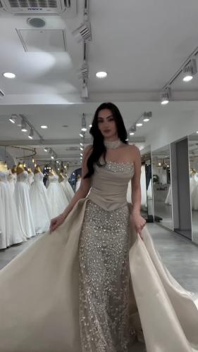 فستان سهرة ملكي كريستال غلو مع تنورة إضافية قابلة...