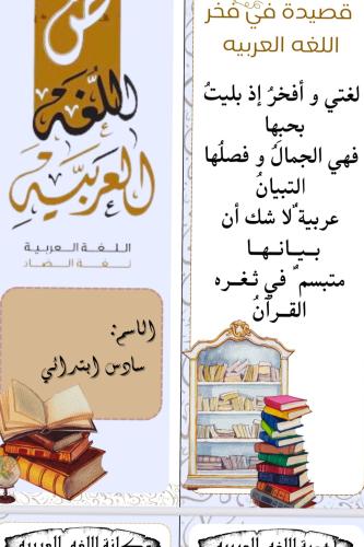 مطويه عن اللغه العربيه لغتي سادس