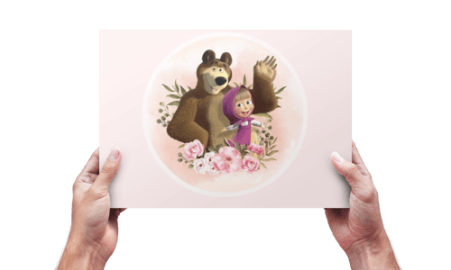 توزيعات حرف الدال ماشا والدب مع الخلفيه