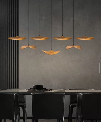 انارة خشب بشكل منحني