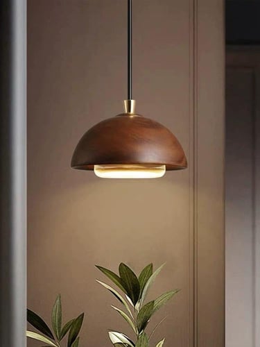 إضاءة سقفية من الخشب المنحني