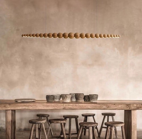 إنارة خشب مستطيلة