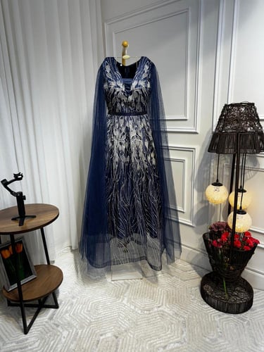 فستان الخامه تل مطرز كمبيوتر تطريز فصوص مبطن تفته...