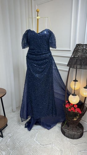 فستان الخامه ترتر تفته استرتش اورجنزا ساده