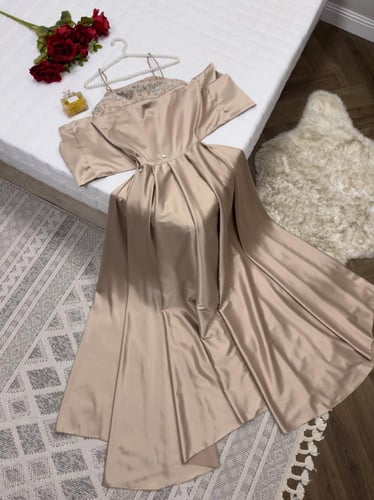 فستان قماش تفته مع قماش سهره راقي