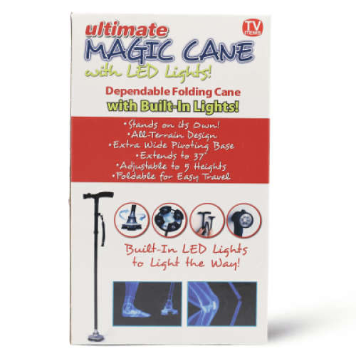 A stick with LED flashlight that folds