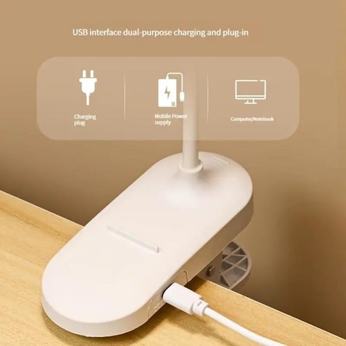 مصباح ليد لمس بمشبك و٣ ألوان يعمل بالبطارية وبالشح...