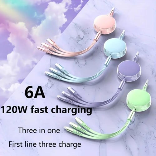 كابل شحن يو اس بي ازرق سماوي. ٣ في ١