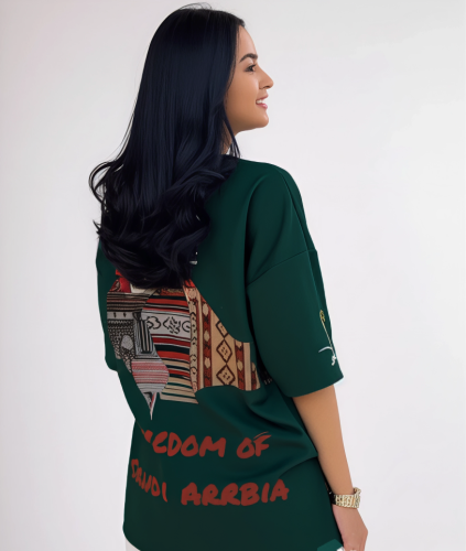 تيشيرت اليوم الوطني اخضر خريطة السعودية