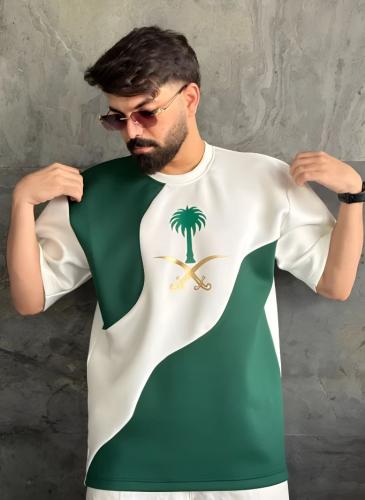 تيشيرت اوفر سايز اليوم الوطني سيفين ونخله