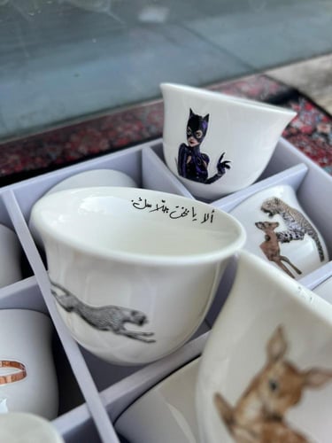 فناجيل قهوة تايقر نص درزن / درزن