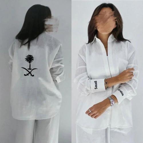 قميص كتان مطبوع