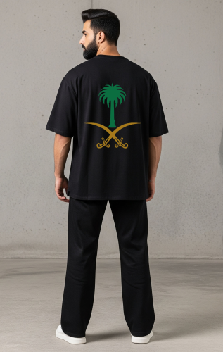 تيشيرت اوفر سايز اليوم الوطني سيفين ونخلة