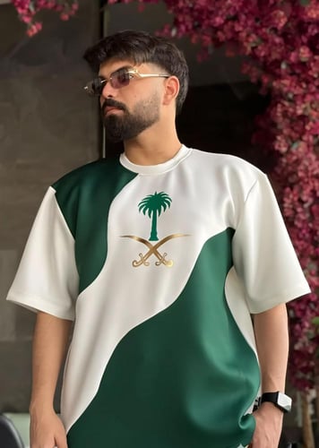 تيشيرت اوفر سايز اليوم الوطني سيفين ونخله