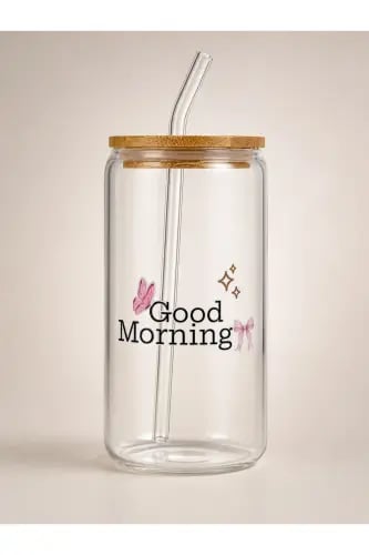 كوب زجاج Good Morning سعة 350 مل