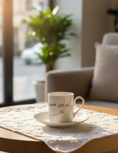 كوب مع صحن ألا يابخت جلاسك