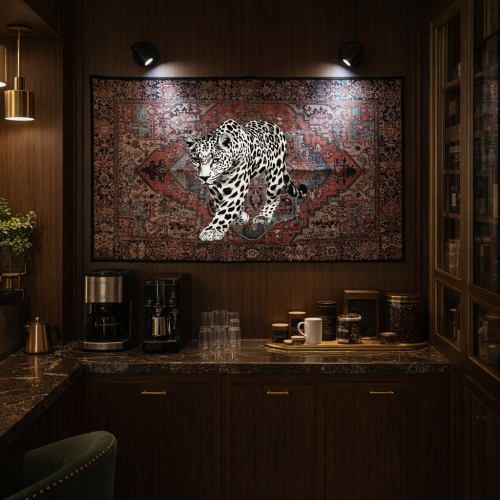 سجاد جداري نمر اسود وابيض-Rugs Coffee ☕️