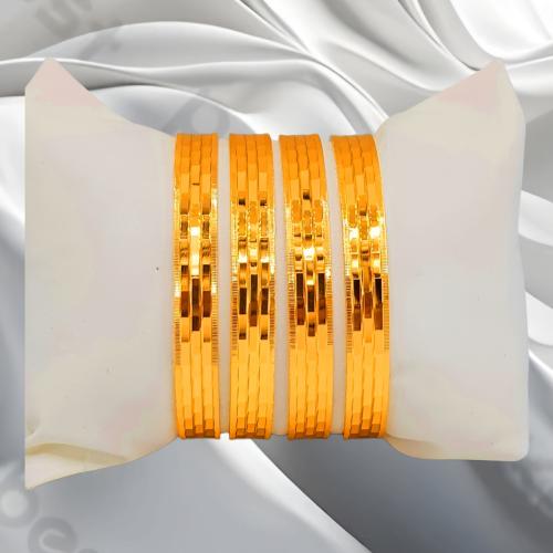 4 بناجر نقش ليزر تصميم راقي مطلي ذهب عيار 21 السعر