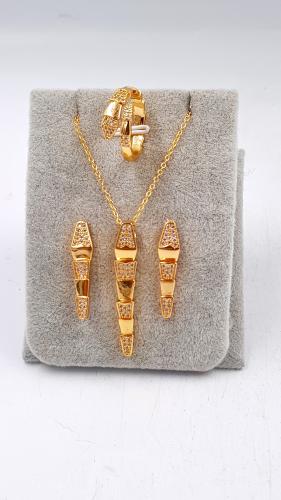 طقم مطلي ذهب مطابق لذهب عيار 21