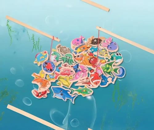 ألعاب صيد خشبية مغناطيسية للأطفال