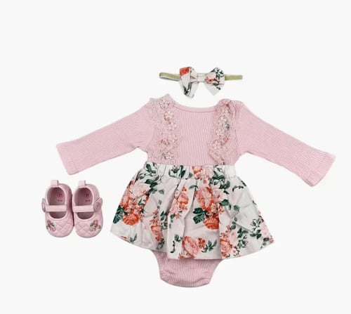 فستان أطفال وردي