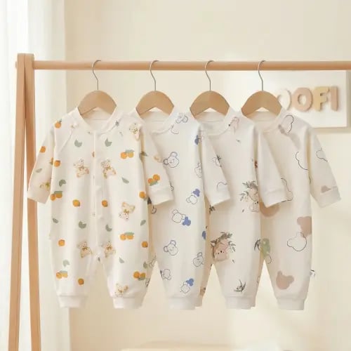 رومبر أطفال قطني بنقشات ناعمة – بربتوز مواليد طبعا...