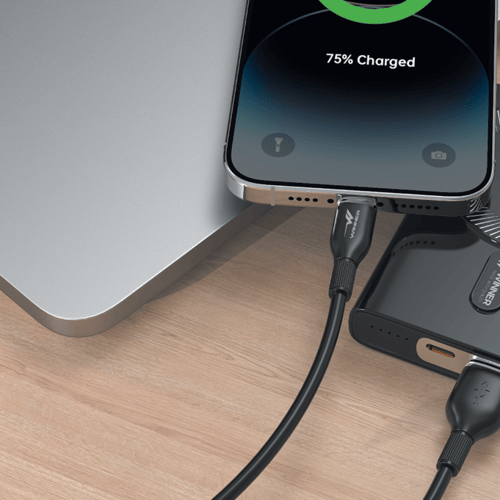 كابل سيليكون للشحن والبيانات يو اس بي - لايتنج