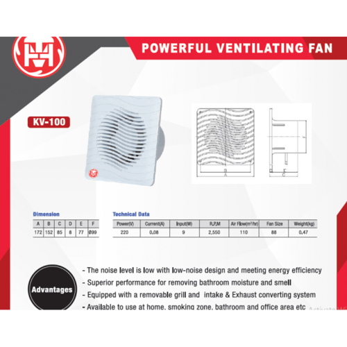 مروحة تهوية 4 بوصه (KV-100)