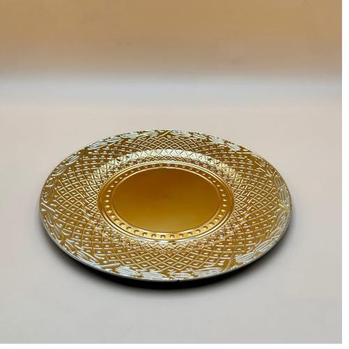 طبق تقديم ذهبي للحلويات والمكسرات والمعمول